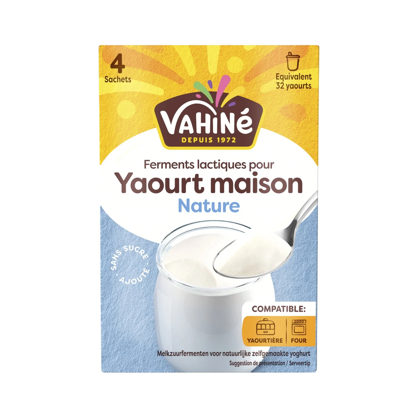 Vahine Yaourt Maison Ferment Lactique Nature 4 x 5g