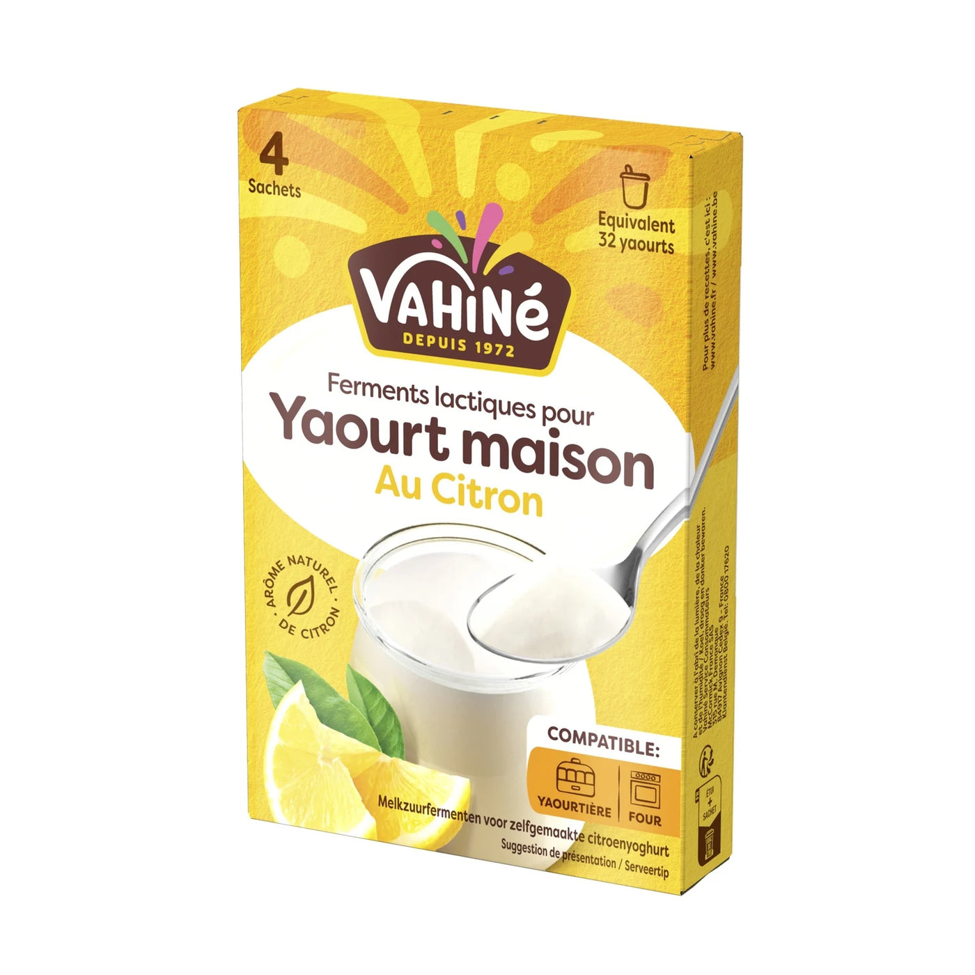 Vahine Yaourt Maison Ferment Lactique Citron 4 x 5g