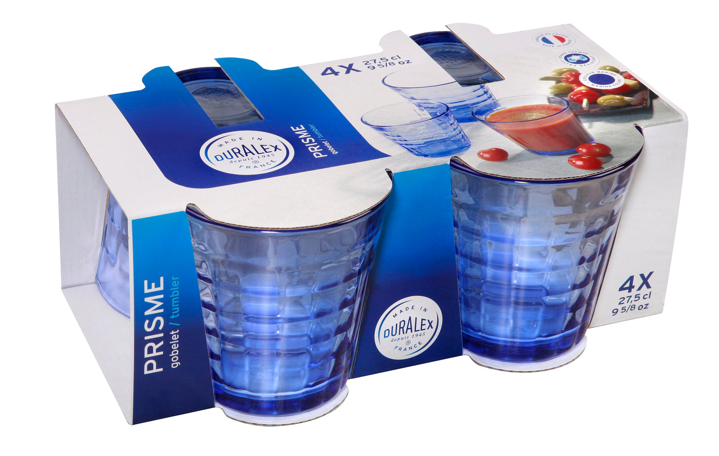 Duralex Prisme Marine Tumbler 4X27.5cl