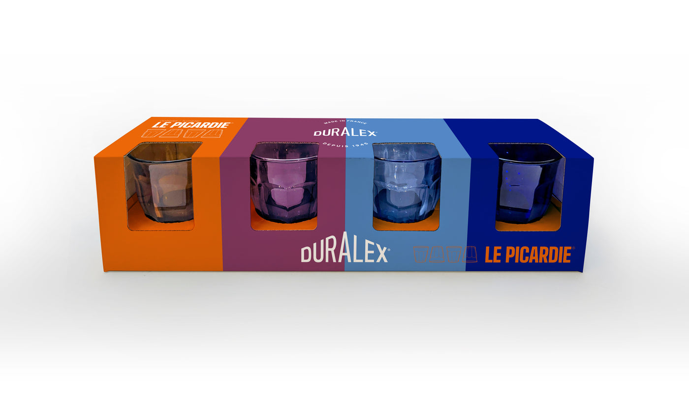 Duralex Picardie Gift Box Tumblers Mixed Colours 4X25cl