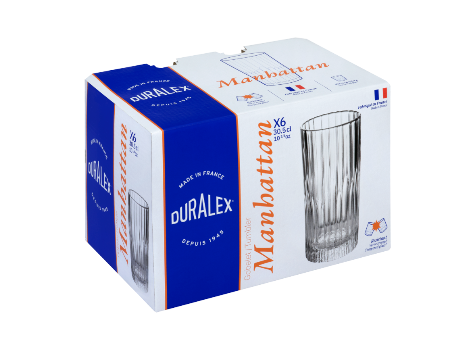 Duralex Manhattan Uncoloured Highball 6X30.5cl