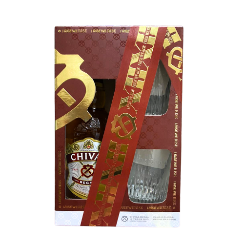 Chivas Regal 12 Years Whisky 70cl with 2 tumblers